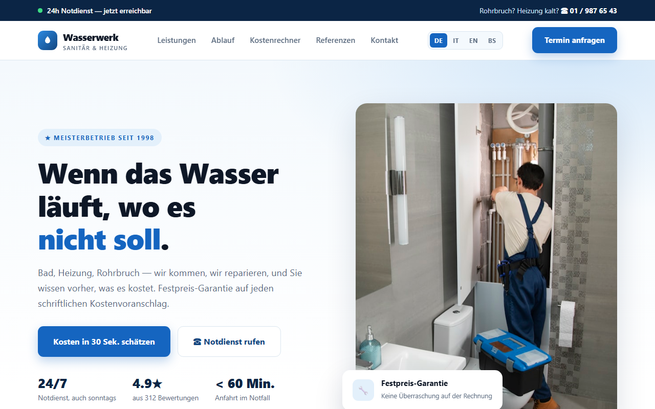 Wasserwerk Sanitär & Heizung Screenshot